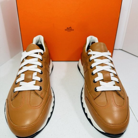 HERMES PARIS Trail Icon Style Mens Sneaker Calfskin